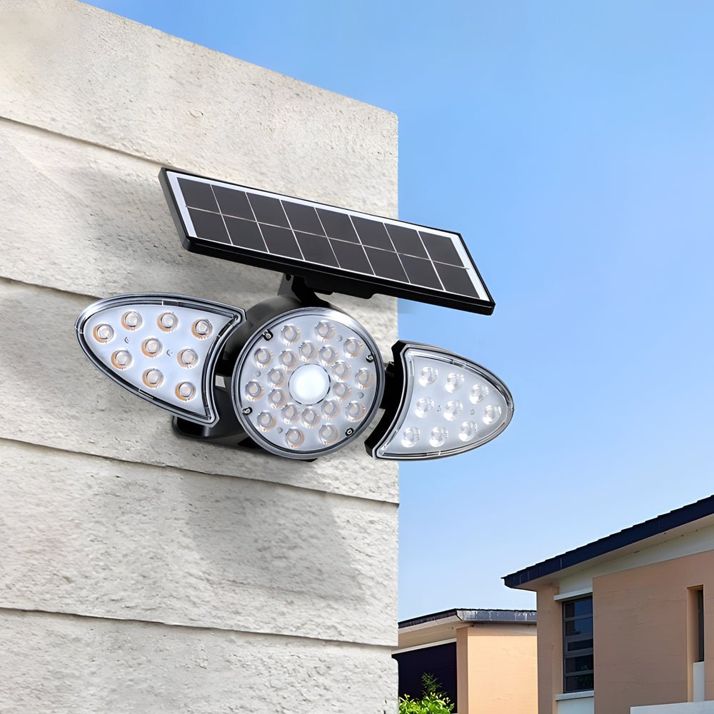 WINTERBOURNE TRIPLE HEAD SOLAR SECURITY LANTERN WITH MOTION DETECTION