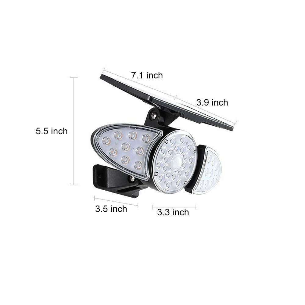 WINTERBOURNE TRIPLE HEAD SOLAR SECURITY LANTERN WITH MOTION DETECTION