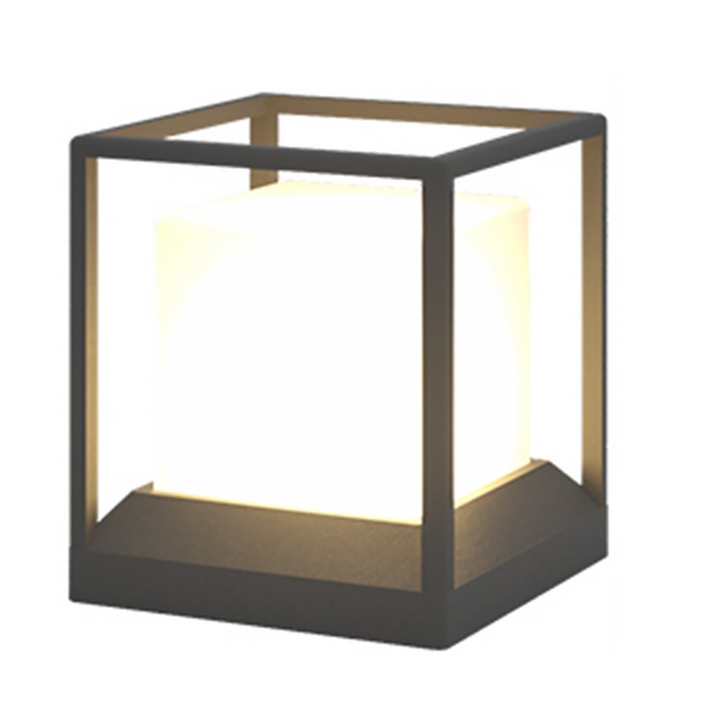 WINDSOR STONE OUTDOOR PILLAR LANTERN, WEATHERPROOF LED GARDEN LIGHT