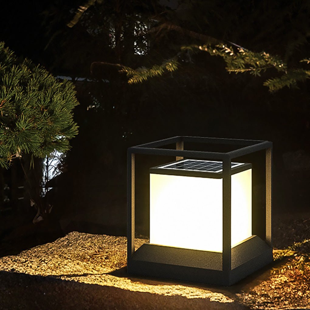WINDSOR STONE OUTDOOR PILLAR LANTERN, WEATHERPROOF LED GARDEN LIGHT