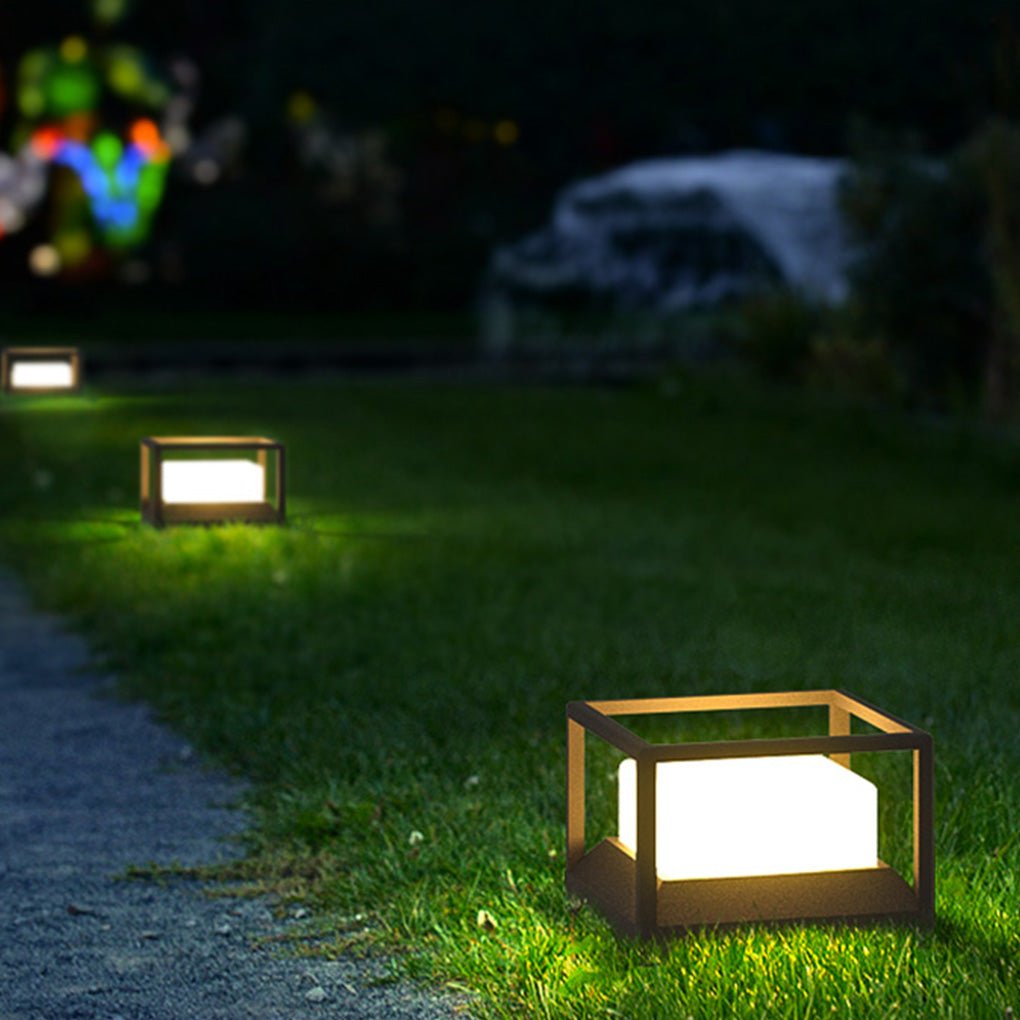 WINDSOR STONE OUTDOOR PILLAR LANTERN, WEATHERPROOF LED GARDEN LIGHT