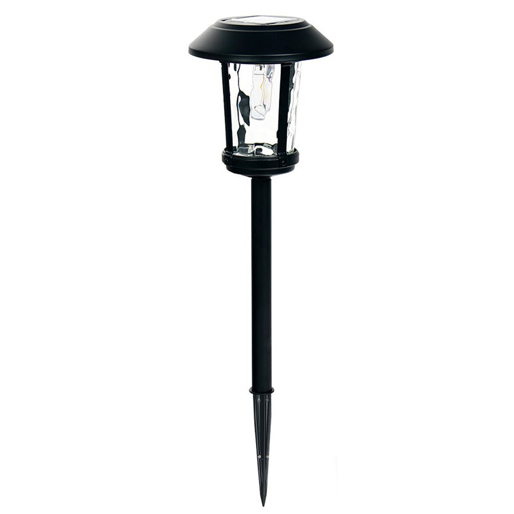 CHARLESTON GLOW SOLAR POST LANTERN WITH ARTISAN GLASS LENS