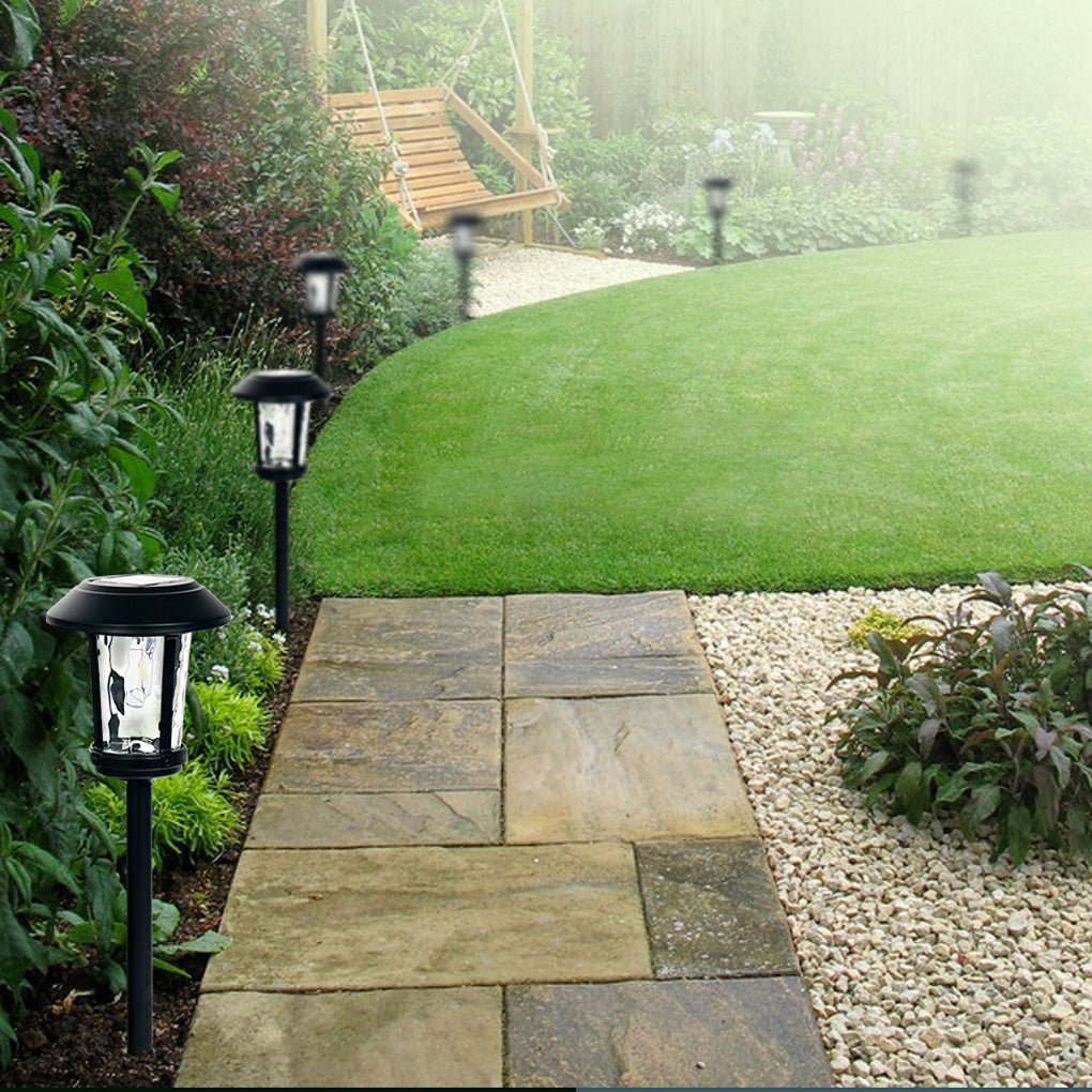 CHARLESTON GLOW SOLAR POST LANTERN WITH ARTISAN GLASS LENS
