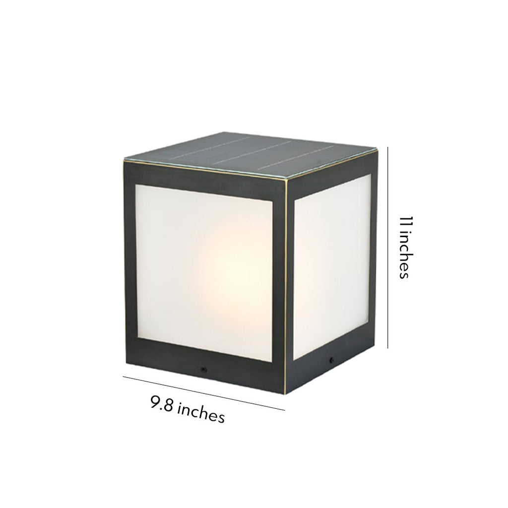 WINCHESTER COPPER-FINISHED GLASS SQUARE OUTDOOR COLUMN LIGHT