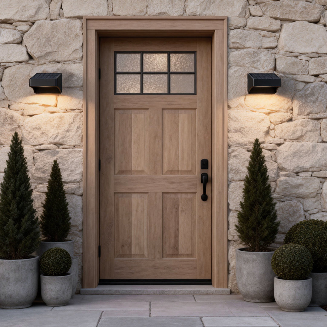 WINDSOR GLOW SOLAR WALL SCONCE - Dusk to Dawn Minimalist Design, Waterproof Ambient Illumination