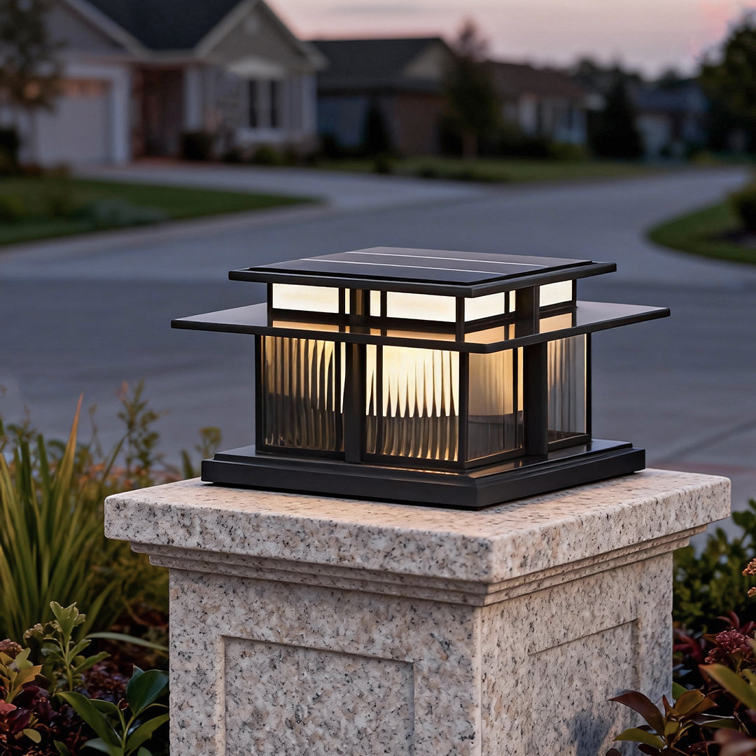WINTHORPE OUTDOOR LED PILLAR LANTERN WITH WEATHERPROOF DESIGN