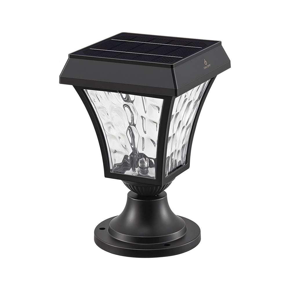 FENWICK SOLAR-POWERED FENCE POST LANTERN, WEATHER-RESISTANT ILLUMINATOR