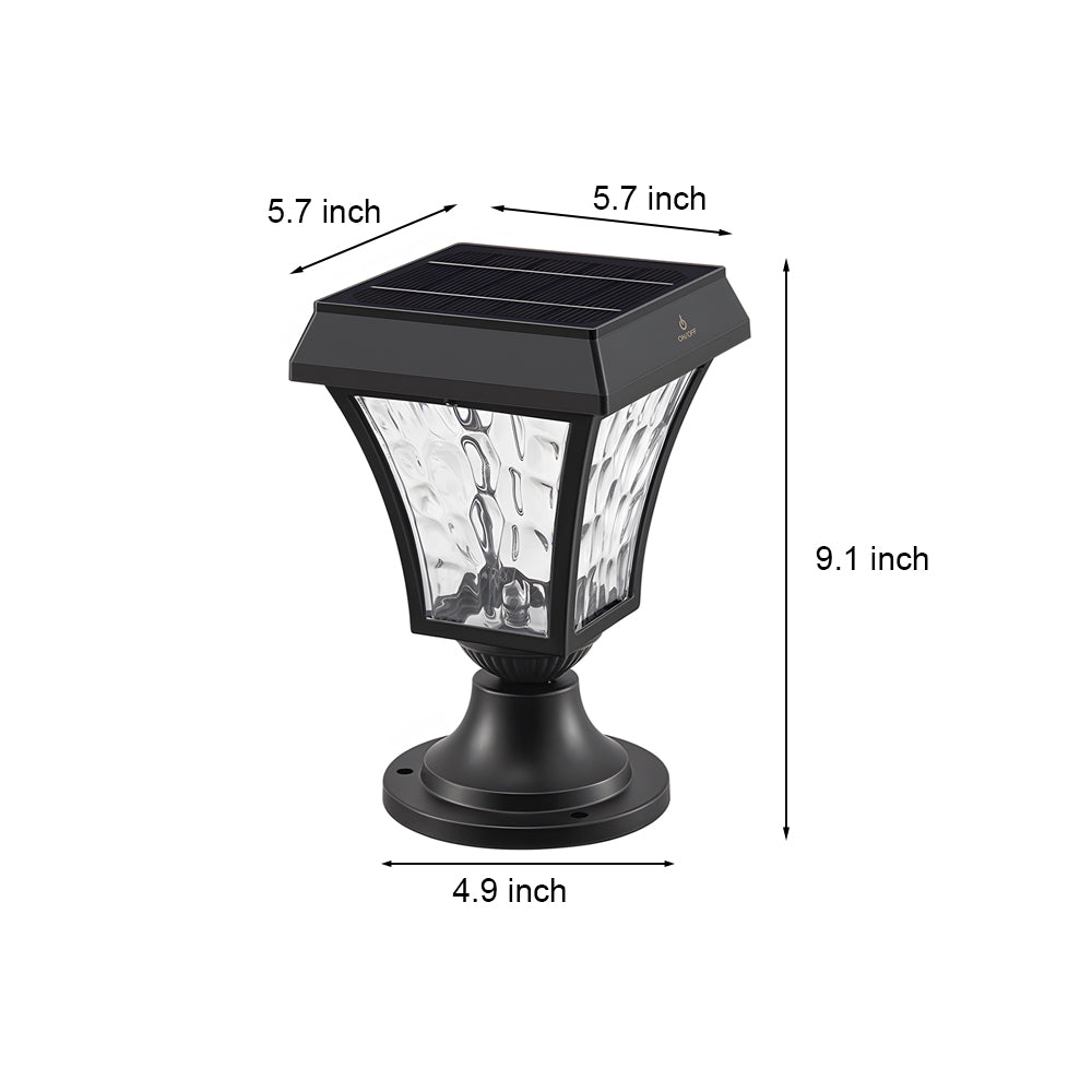 FENWICK SOLAR-POWERED FENCE POST LANTERN, WEATHER-RESISTANT ILLUMINATOR