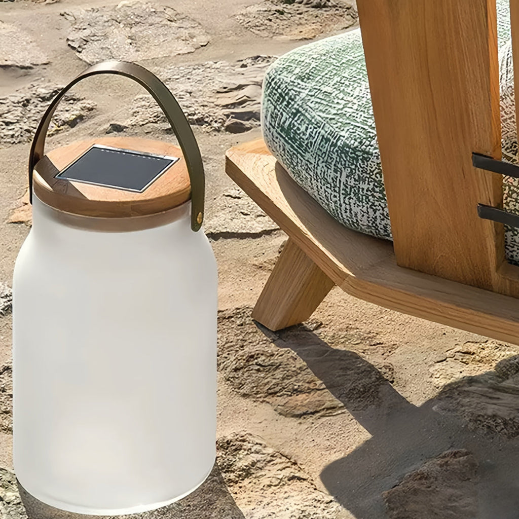 FENWICK SOLAR ILLUMINATION CAMP LIGHT WITH TEAK HANDLE