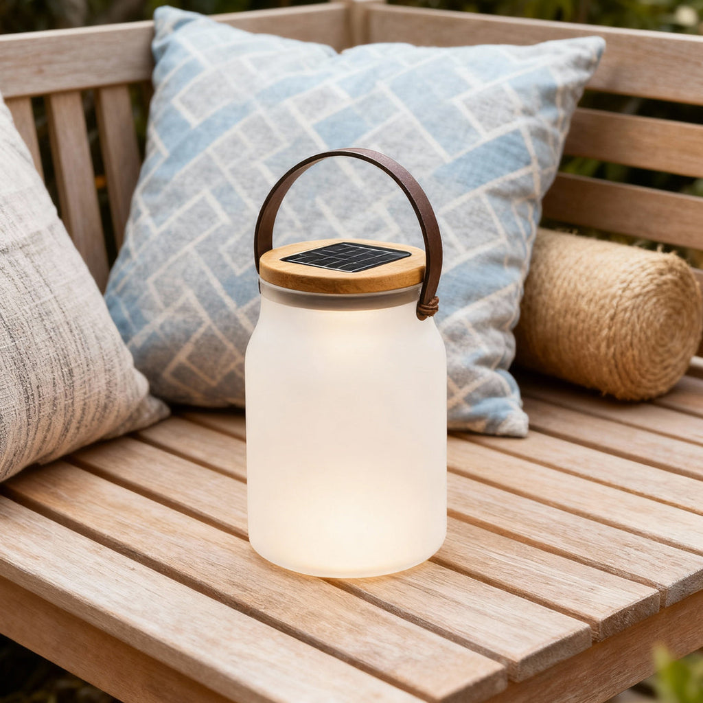 FENWICK SOLAR ILLUMINATION CAMP LIGHT WITH TEAK HANDLE