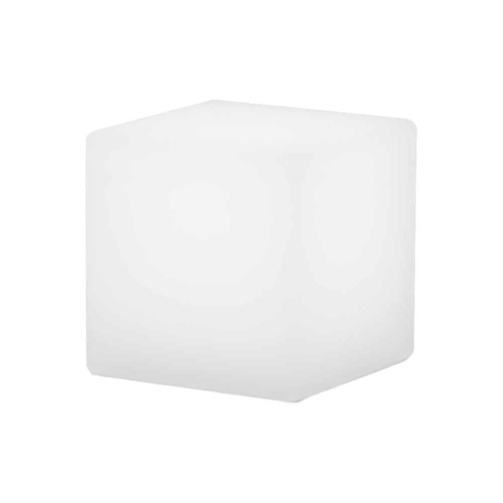 WINDSOR SOLAR-ILLUMINATED AQUA CUBE GARDEN LANTERN