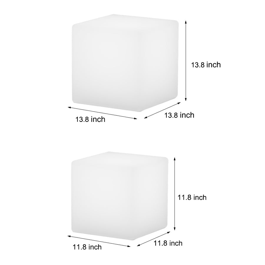 WINDSOR SOLAR-ILLUMINATED AQUA CUBE GARDEN LANTERN