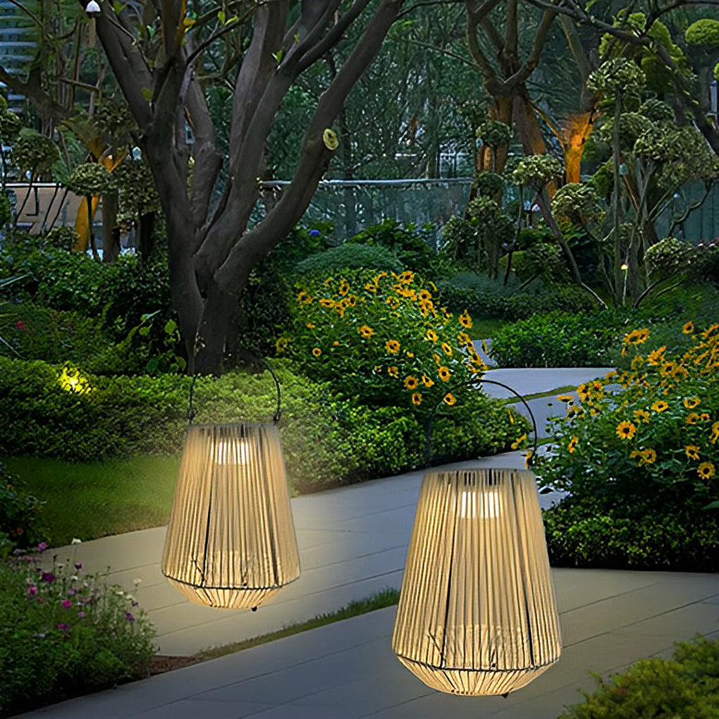 WINDSOR WOVEN SOLAR ROPE LANTERN