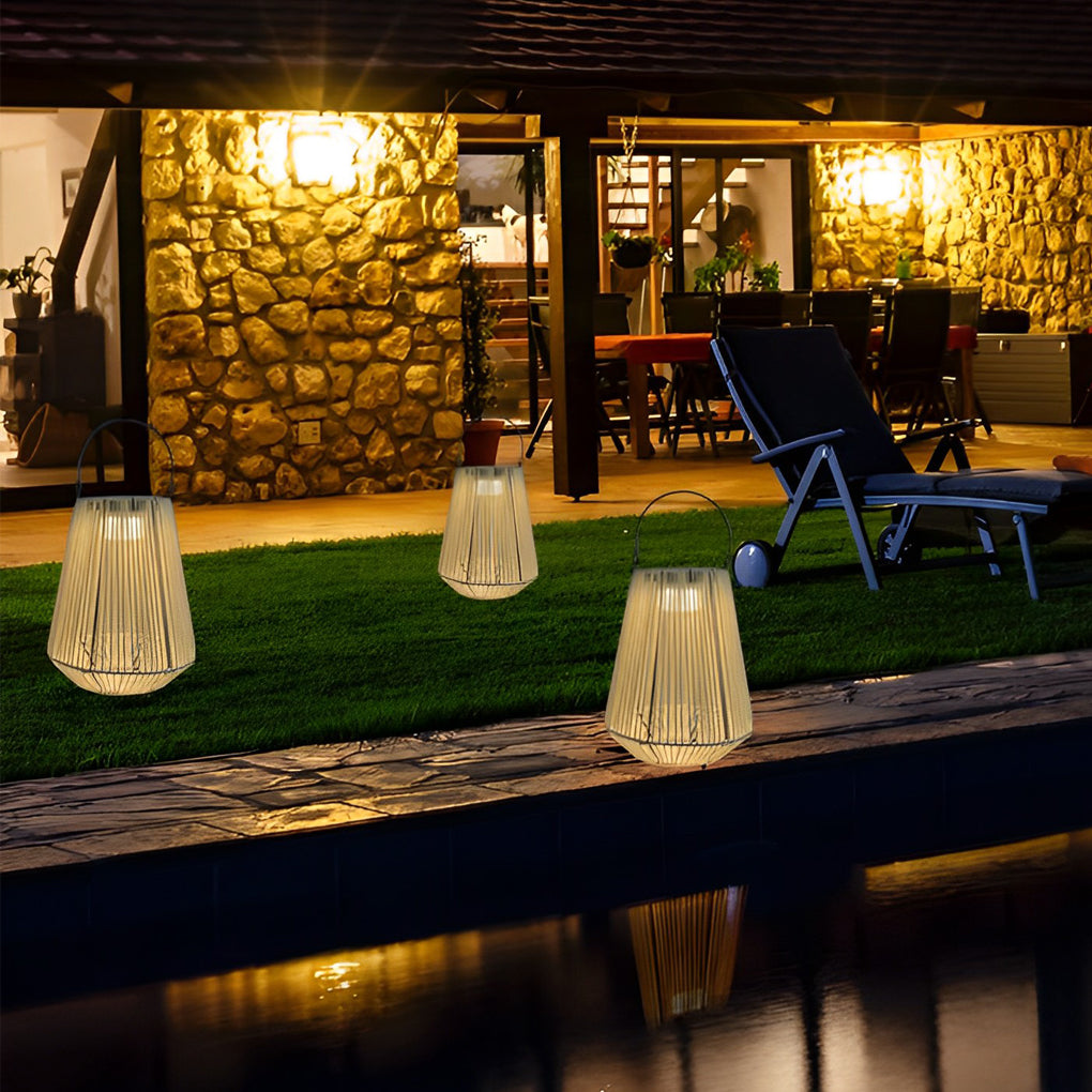 WINDSOR WOVEN SOLAR ROPE LANTERN