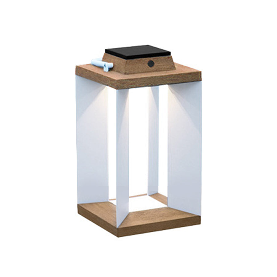 WINDSOR WOODEN SOLAR GLOW LANTERN FOR OUTDOOR AMBIENCE