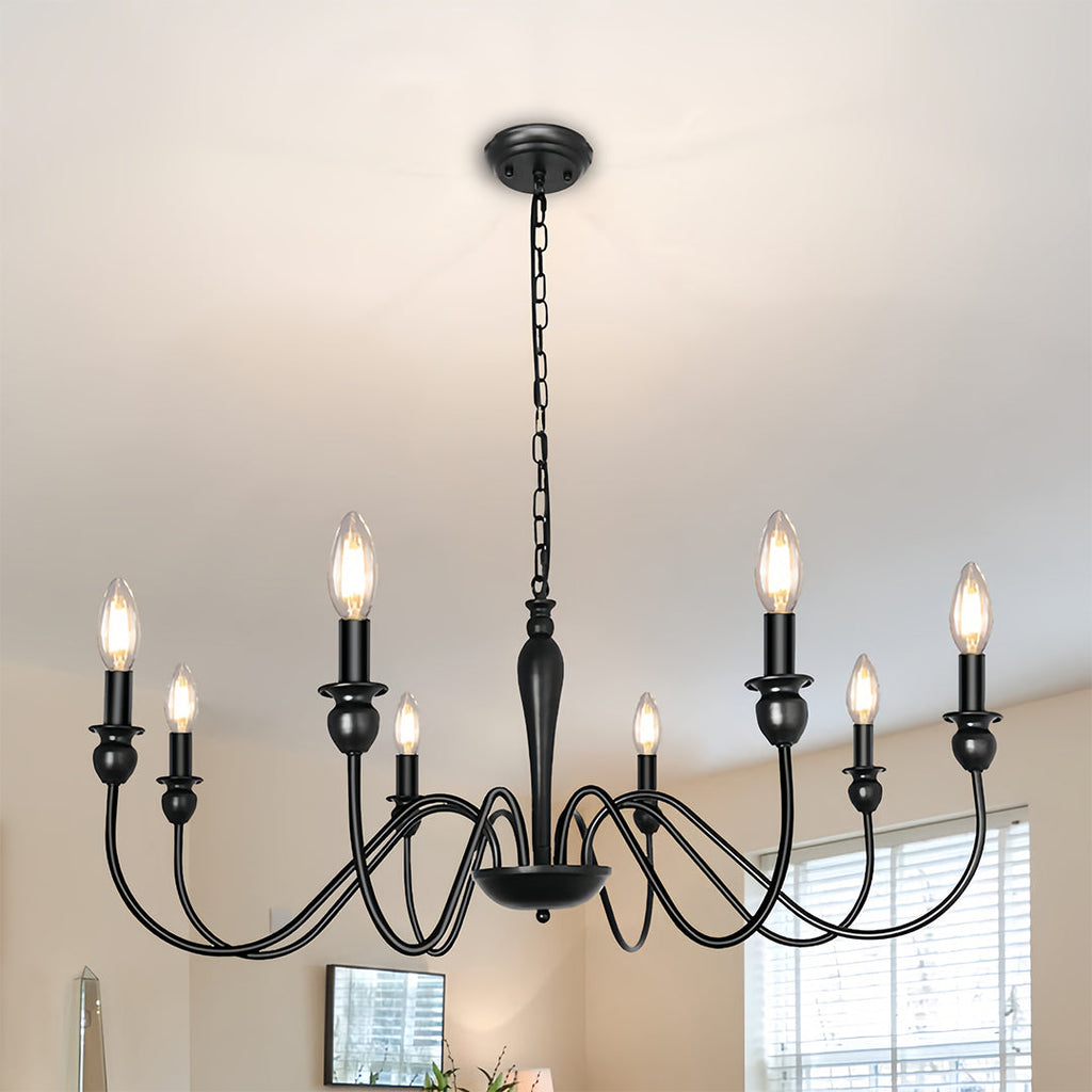 RAVENHURST BLACK CANDLELIGHT CEILING LANTERN WITH CUSTOM CHAIN