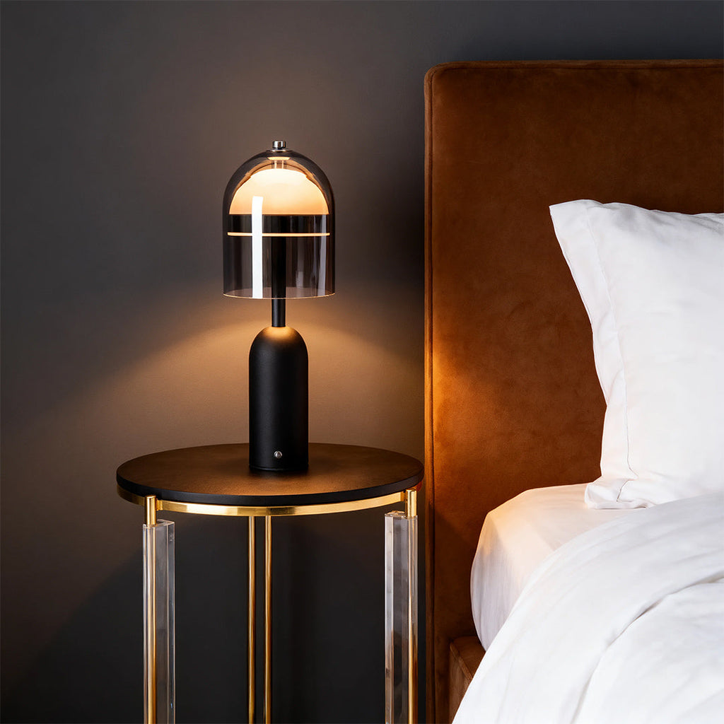VIVIANE GLASS CRESCENT TABLE LAMP
