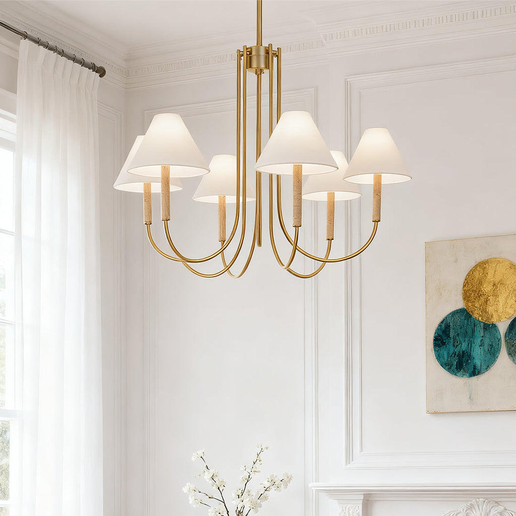 ALDERSON GOLDEN FABRIC DRAPED CEILING LUMINAIRE