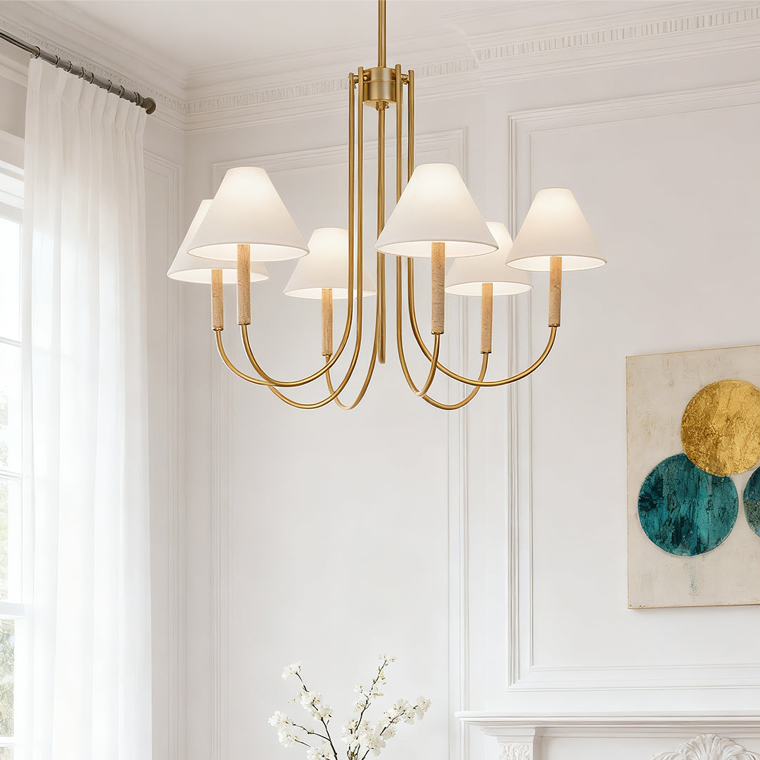 ALDERSON GOLDEN FABRIC DRAPED CEILING LUMINAIRE