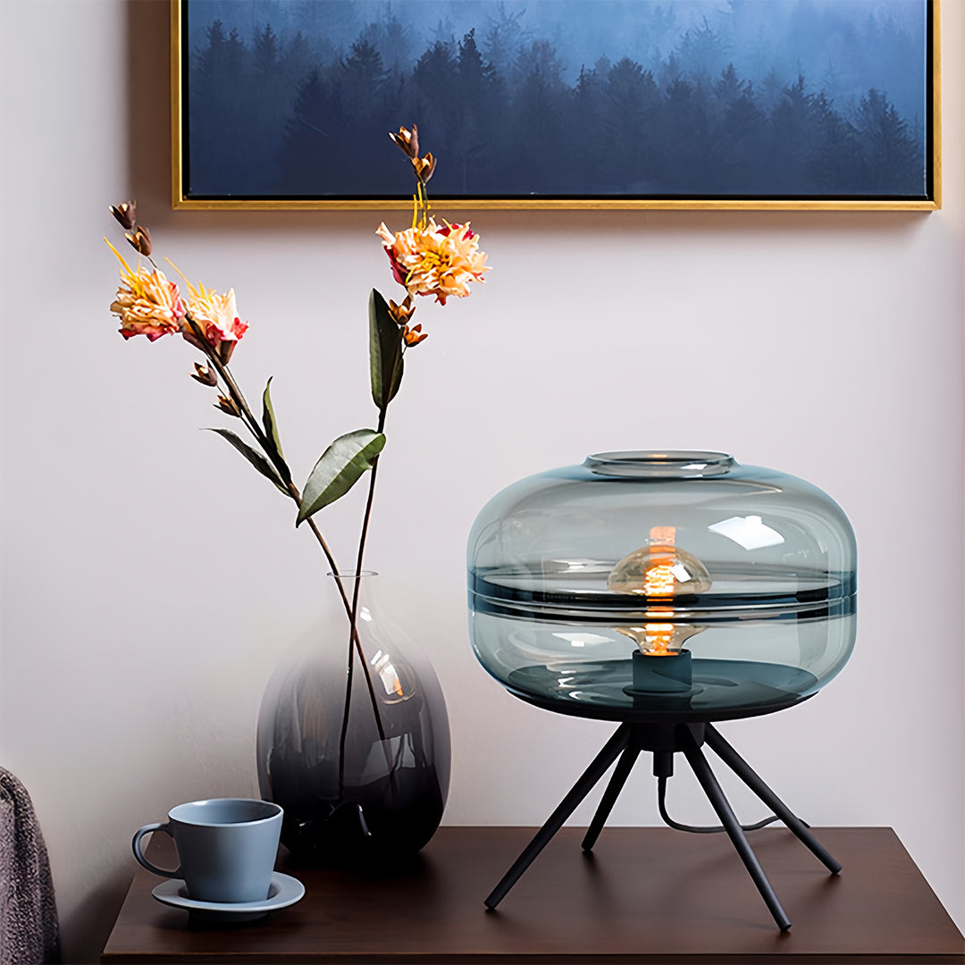 WINTERBOURNE GLAZED GLASS TRIPOD LAMP