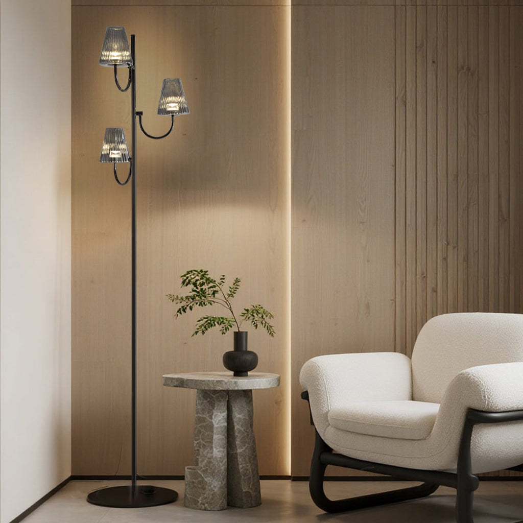 WHITBY BLACK MODERNIST FLOOR LANTERN