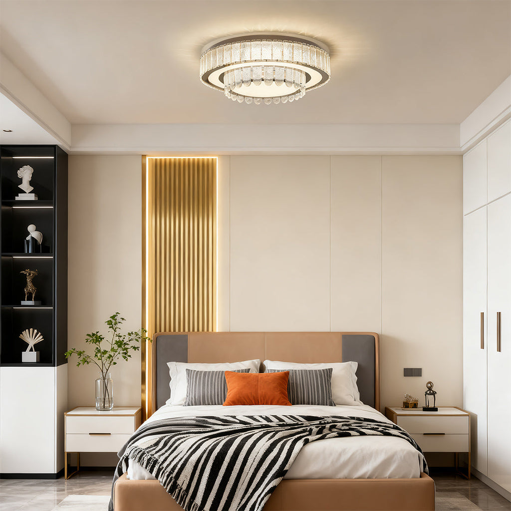 WINDSOR CRYSTAL FLUSH MOUNT CEILING ILLUMINATION