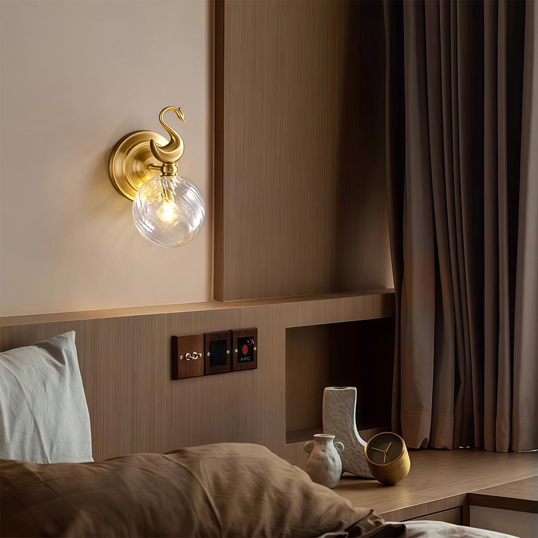 WINDSOR BRASS WALL SCONCE WITH LED ILLUMINATION
