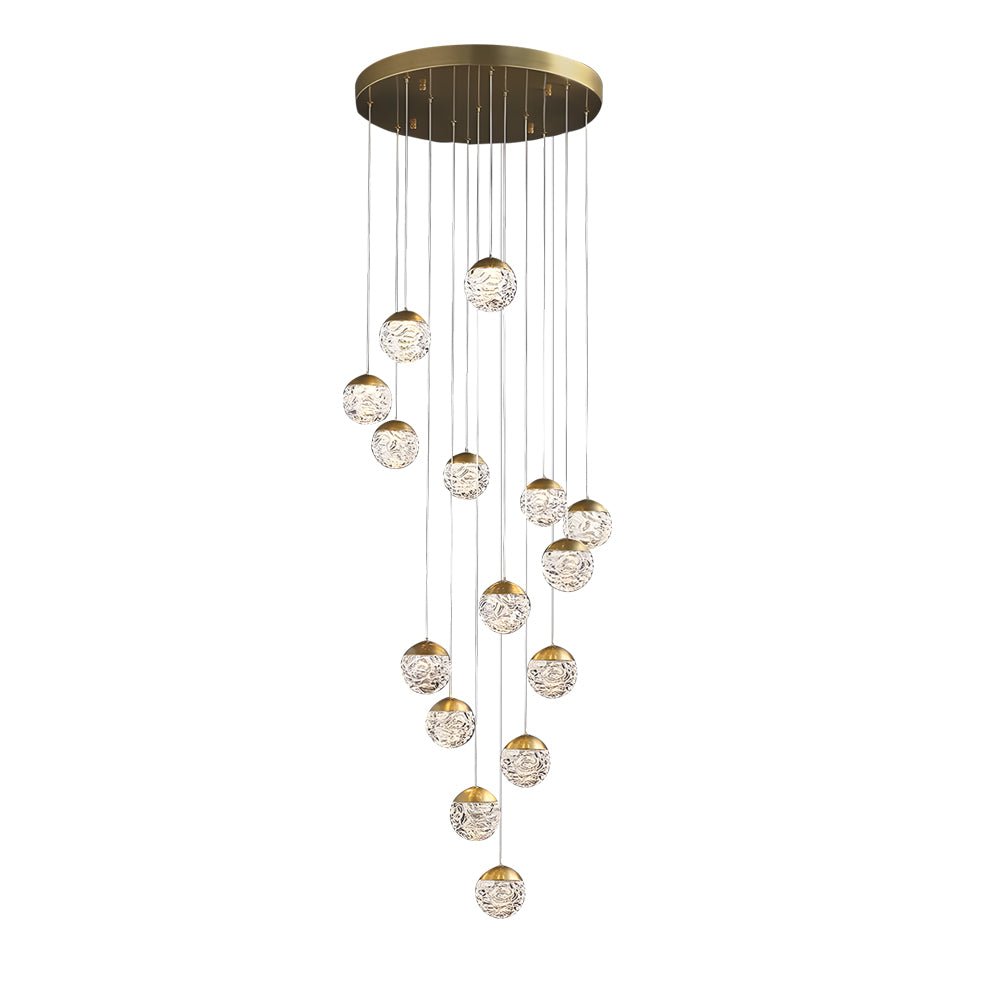 WINDSOR PINEAPPLE ORBITAL LED STAIRCASE SUSPENSION LIGHTING