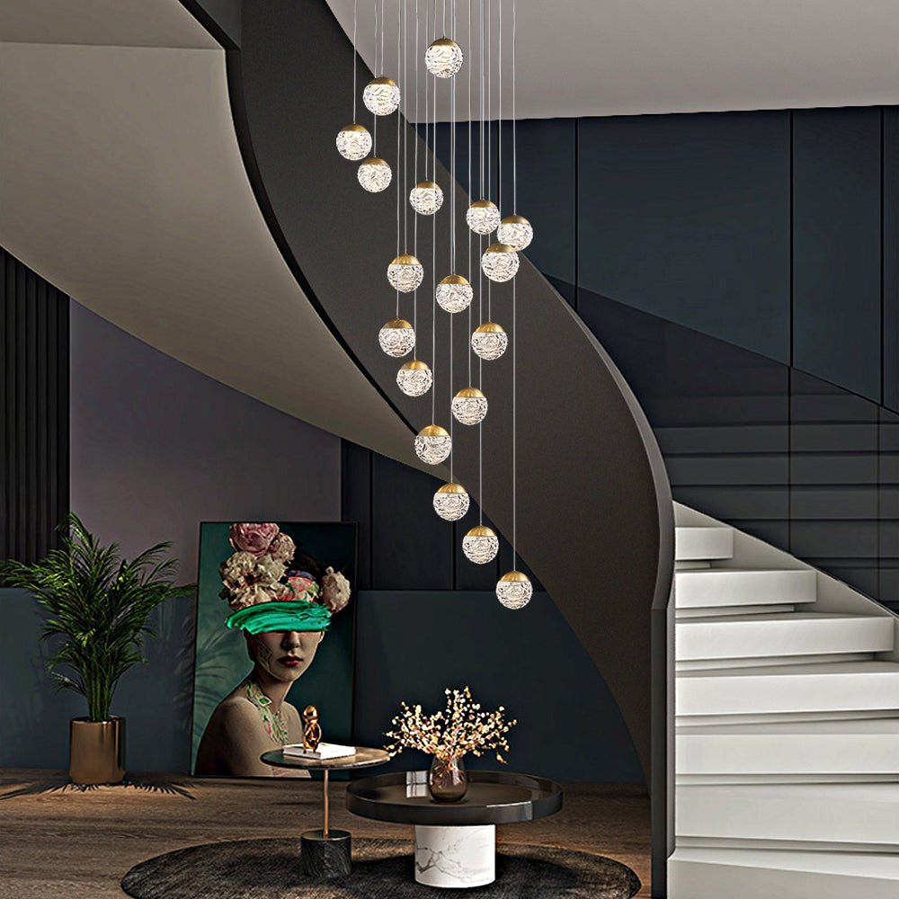 WINDSOR PINEAPPLE ORBITAL LED STAIRCASE SUSPENSION LIGHTING