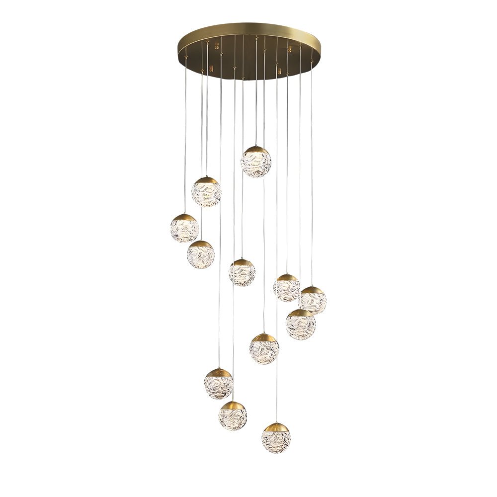 WINDSOR PINEAPPLE ORBITAL LED STAIRCASE SUSPENSION LIGHTING