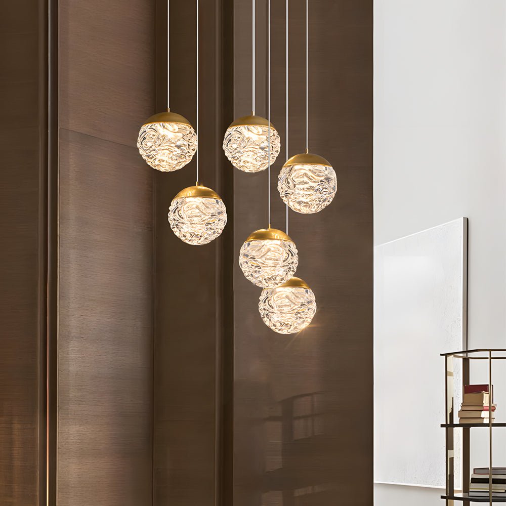 WINDSOR PINEAPPLE ORBITAL LED STAIRCASE SUSPENSION LIGHTING