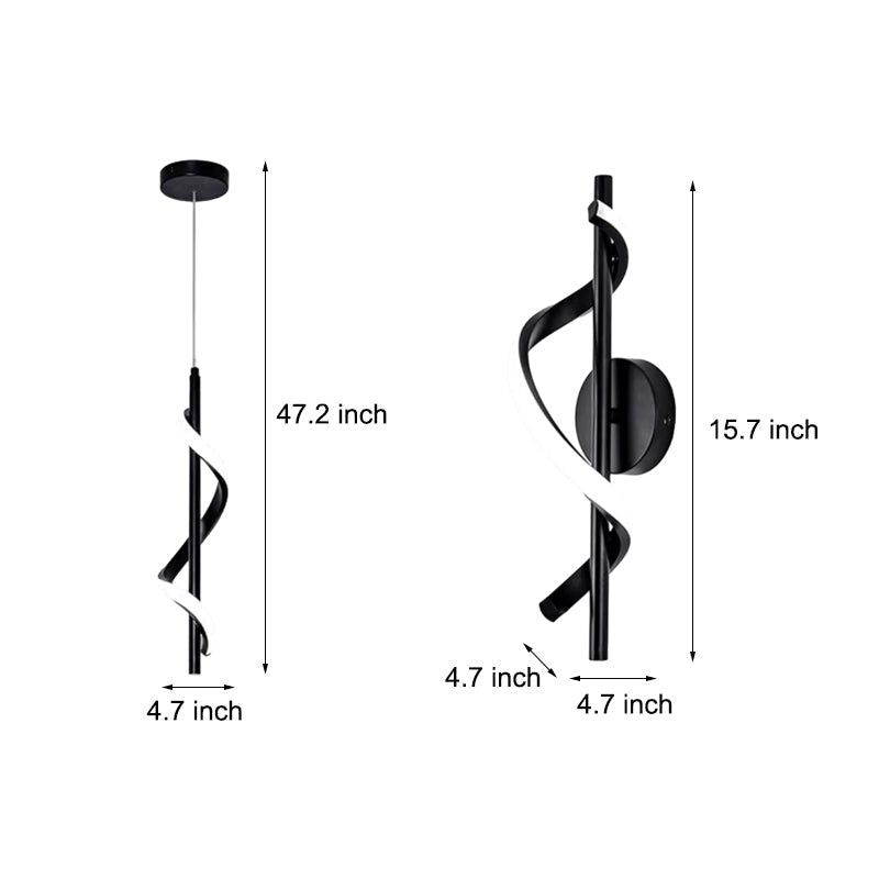 WHITBY SPIRAL LED WALL PENDANT WITH TRIPLE DIMMING