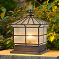 RAVENSTHORPE SOLAR-POWERED BRONZE PILLAR LIGHT WITH TRIPLE BRIGHTNESS SETTINGS