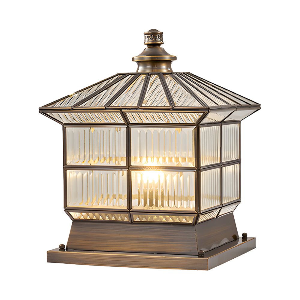 RAVENSTHORPE SOLAR-POWERED BRONZE PILLAR LIGHT WITH TRIPLE BRIGHTNESS SETTINGS