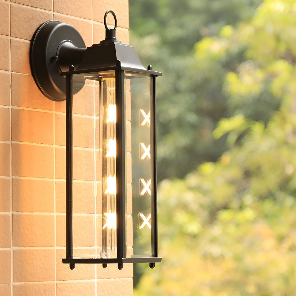 WINTERBOURNE RECTANGULAR GLASS OUTDOOR SCONCE WITH LED ILLUMINATION
