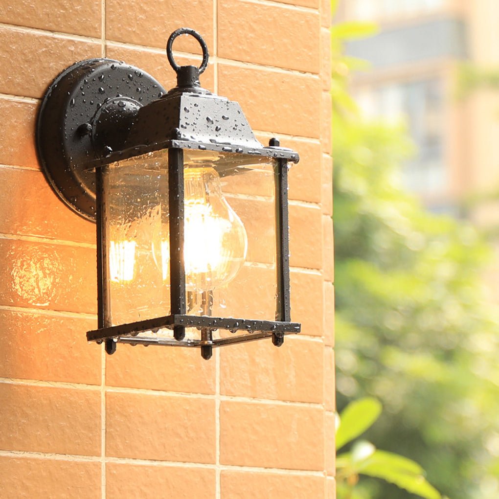 WINTERBOURNE RECTANGULAR GLASS OUTDOOR SCONCE WITH LED ILLUMINATION