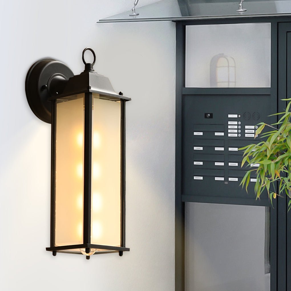 WINTERBOURNE RECTANGULAR GLASS OUTDOOR SCONCE WITH LED ILLUMINATION