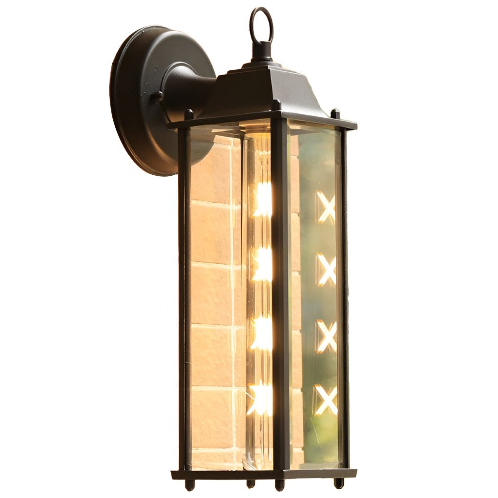 WINTERBOURNE RECTANGULAR GLASS OUTDOOR SCONCE WITH LED ILLUMINATION