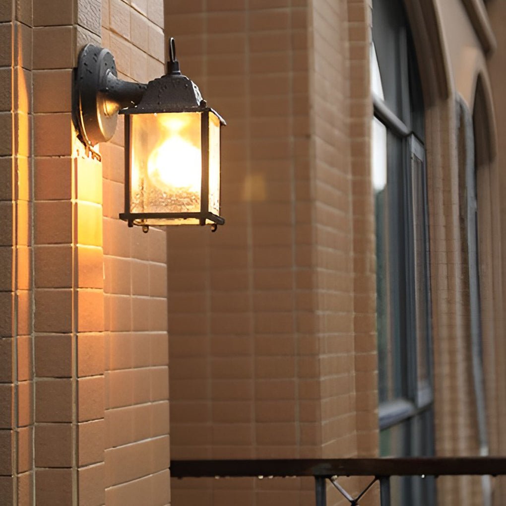 WINTERBOURNE RECTANGULAR GLASS OUTDOOR SCONCE WITH LED ILLUMINATION