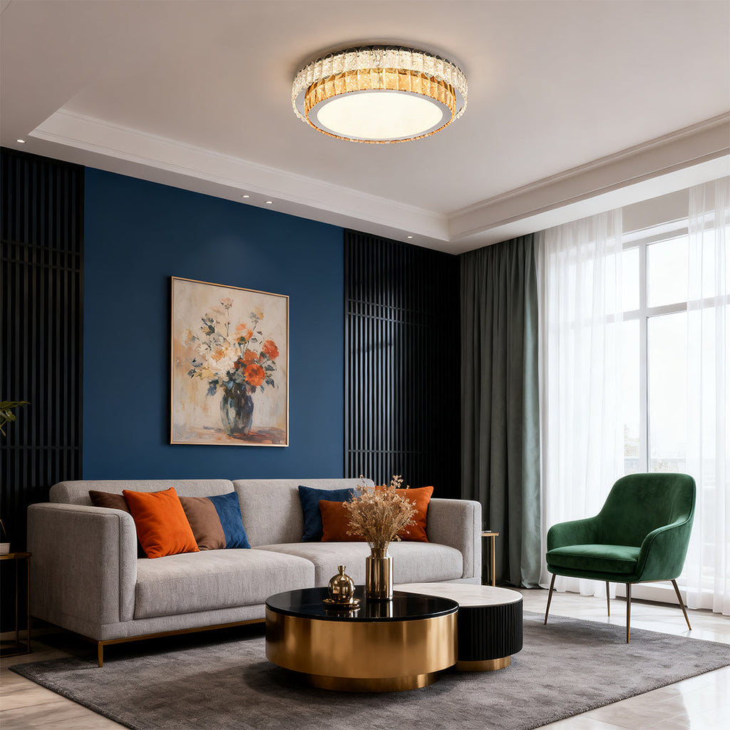 CHARLETON CRYSTAL EMBRACE FLUSH CEILING LANTERN
