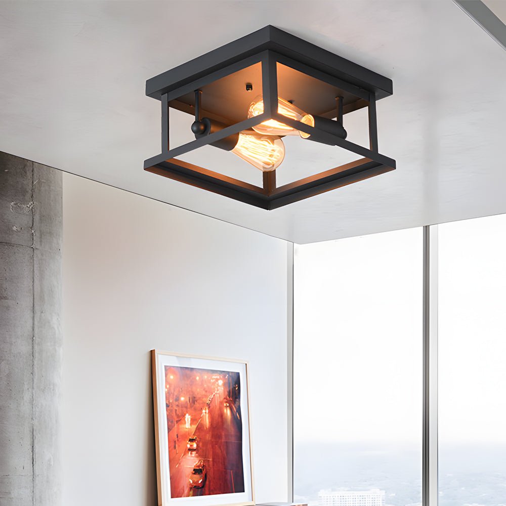 WINCHESTER QUAD FRAME RUSTIC CEILING LANTERN