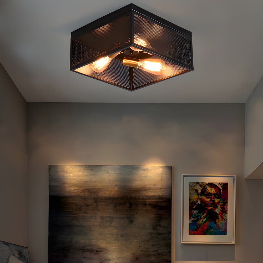 WINCHESTER QUAD FRAME RUSTIC CEILING LANTERN
