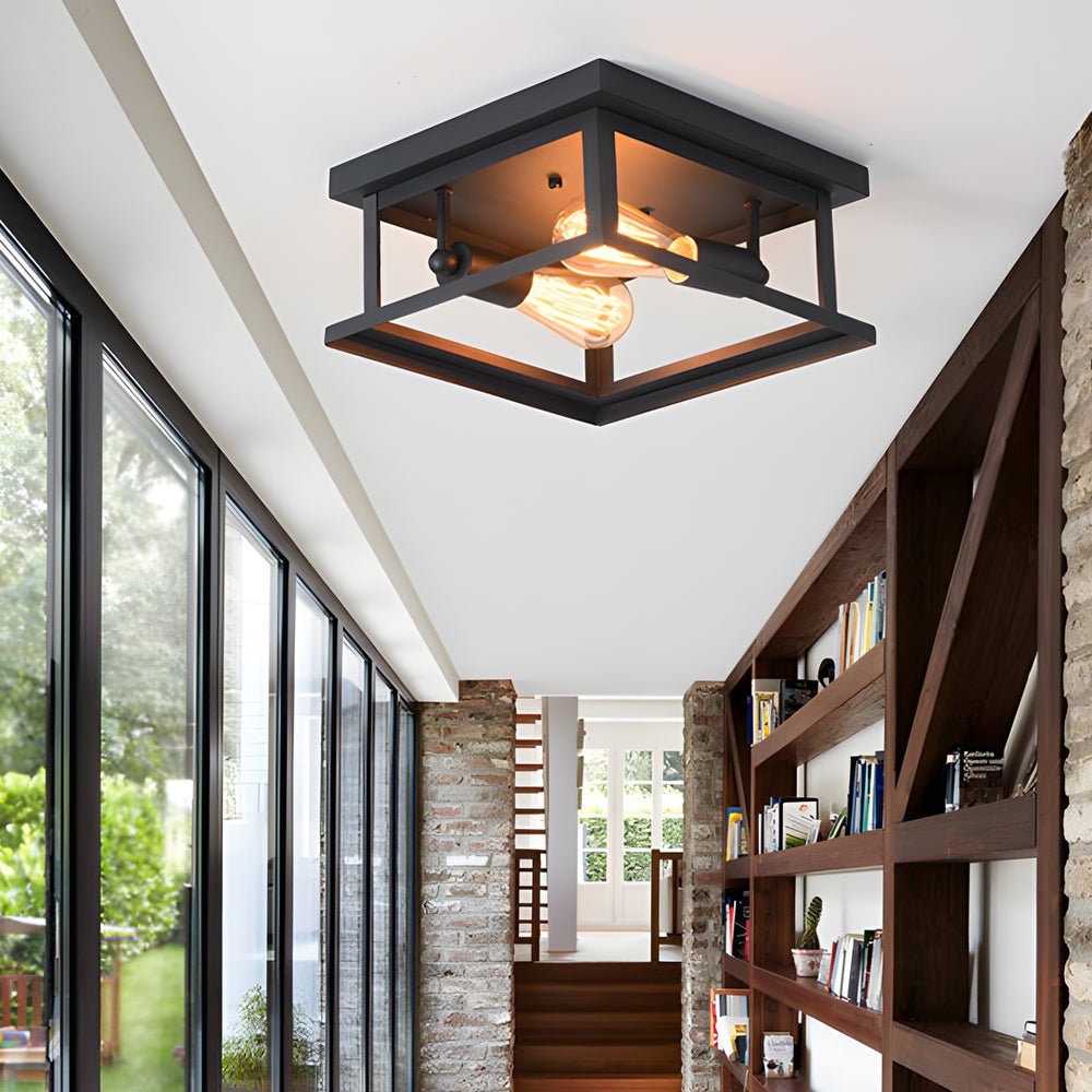 WINCHESTER QUAD FRAME RUSTIC CEILING LANTERN