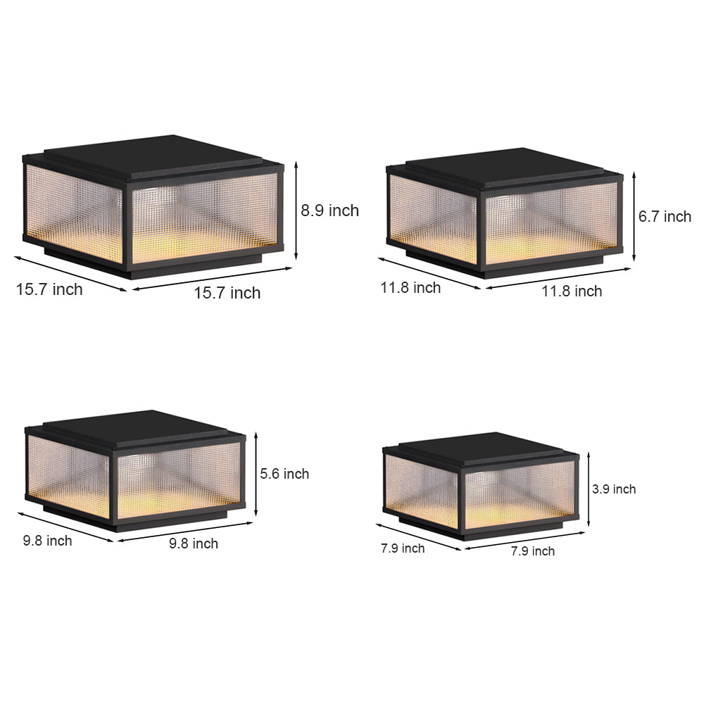 RAVENHALL SQUARE CAST ALUMINUM OUTDOOR PILLAR LIGHT