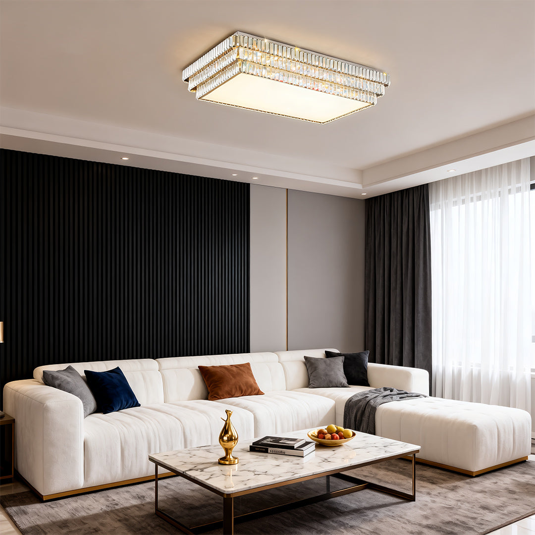 WINDSOR CRYSTAL RAY FLUSH MOUNT LUMINAIRE