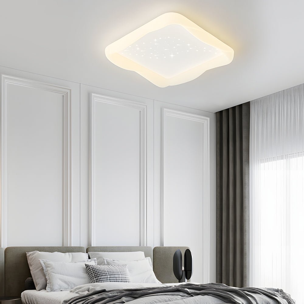 CHARLESTON STARBURST MILKY WHITE CEILING LANTERN WITH DIMMING FEATURE