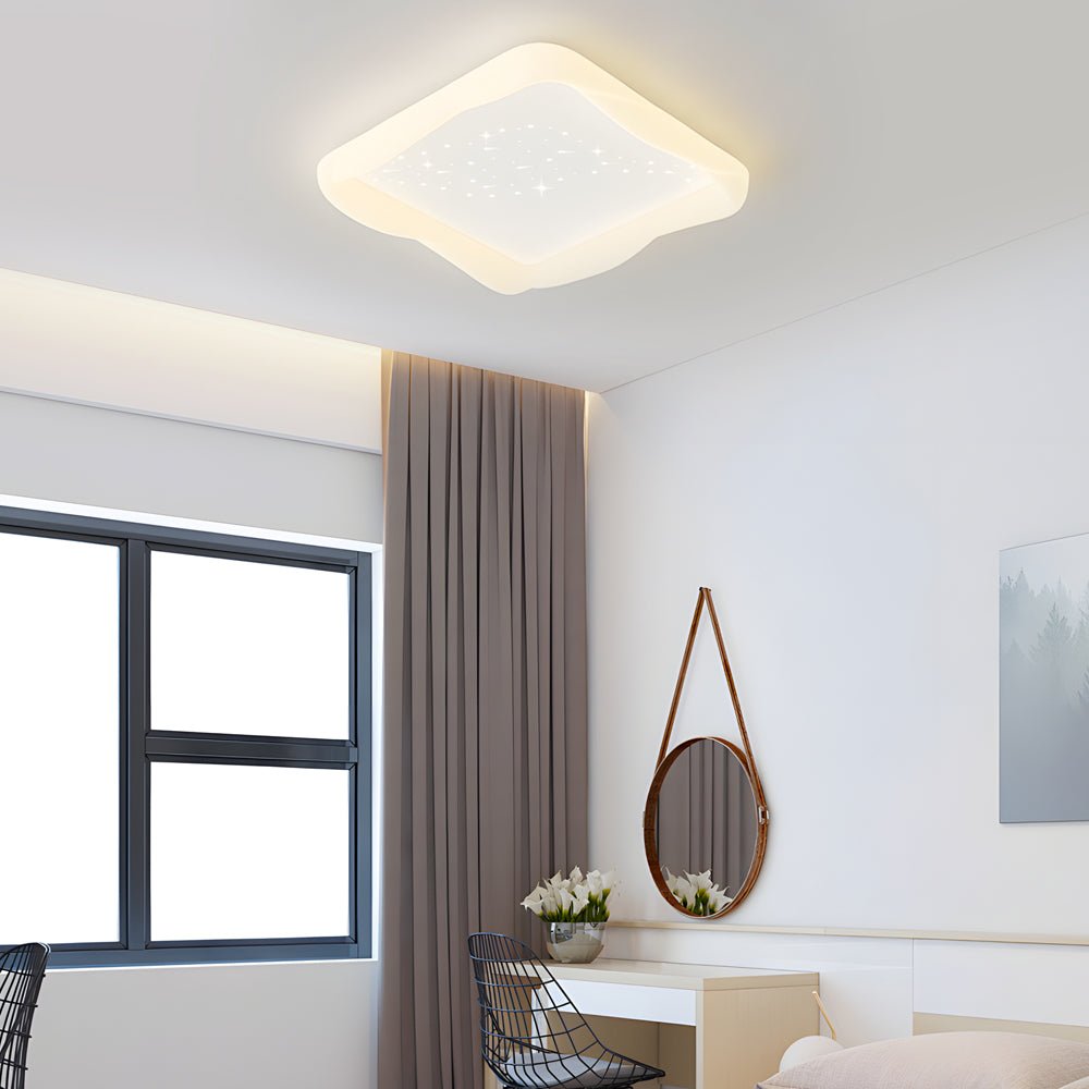 CHARLESTON STARBURST MILKY WHITE CEILING LANTERN WITH DIMMING FEATURE