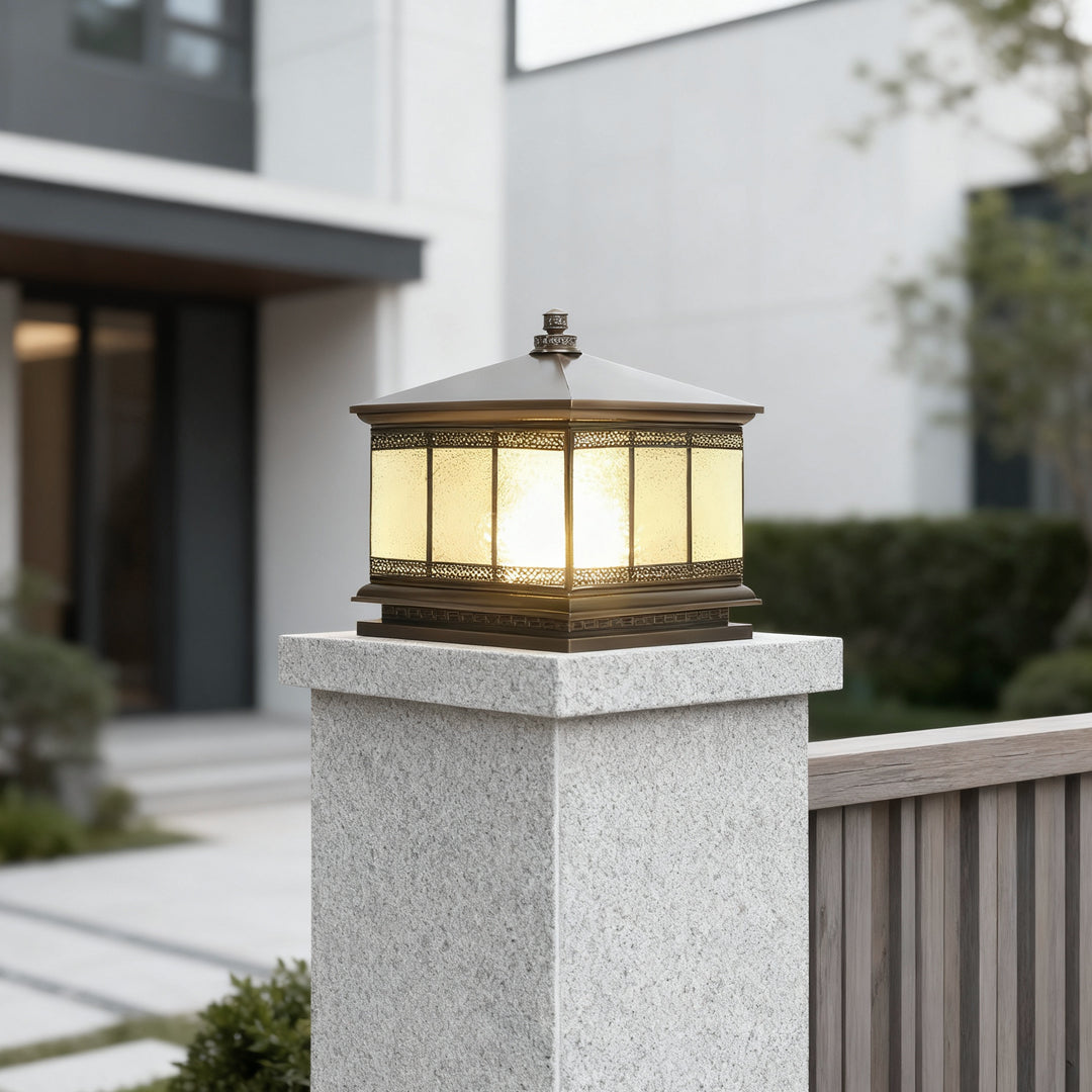 WINTERBOURNE SOLAR-POWERED COPPER GATE LANTERN