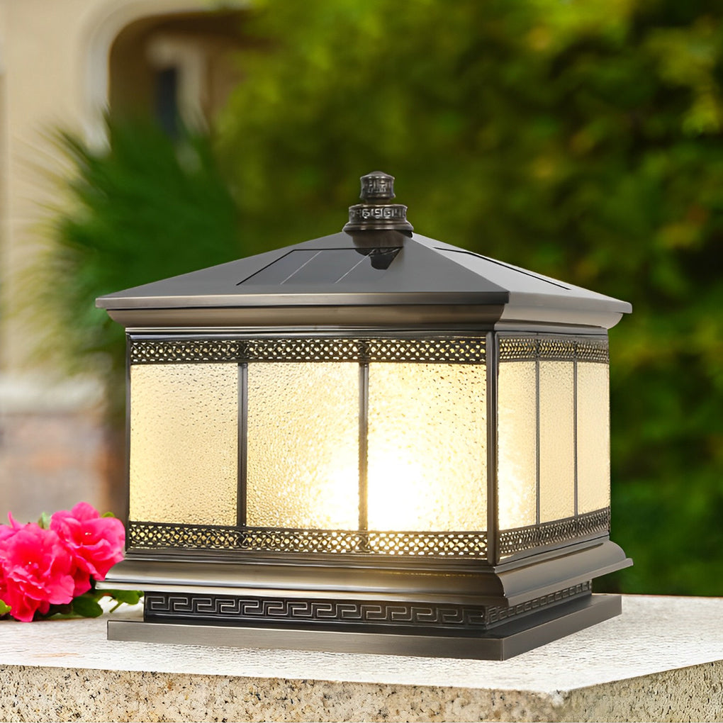 WINTERBOURNE SOLAR-POWERED COPPER GATE LANTERN
