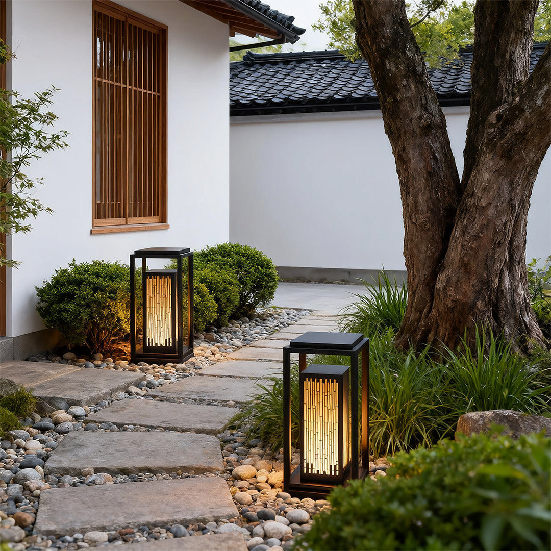 WINTHROP GEOMETRIC OUTDOOR LANTERN WITH WATER-RESISTANT DESIGN